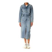 Denim Midi Skjortekjole