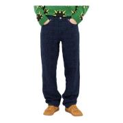 Jacquard Straight Leg Jeans