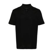 Sort Broderet Monogram Poloshirt