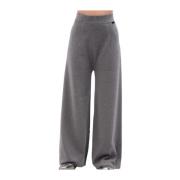 Grå Wide-Leg Sweatpants Bomuld Cashmere Blanding