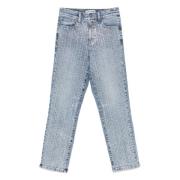 Blå Slim Straight Jeans Afslappet Stil