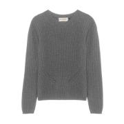 Grå Melange Uld Cashmere Sweater