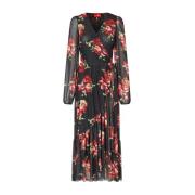 Elegant Winter Floral Wrap Kjole