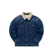 Indigo Denim Shearling Krave Jakke