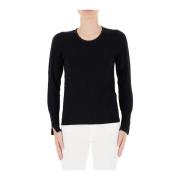 Ribbet rund hals sweater