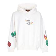 Hvid Logo Hoodie Letvægts Sweatshirt