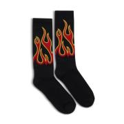 Flames Logo Socks Sort/Rød Bomuldsblanding