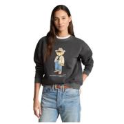 Western Style Polar Sweatshirt med Bjørneprint