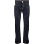 Elegant Mørkeblå Slim Fit Stræk Jeans