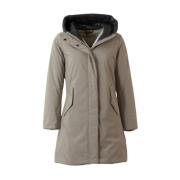 Beige Teknisk Parka med Termisk Isolering