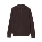 Polo-Sweater i uld og cashmere