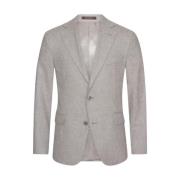 Beige Flannelblazer Moderne Pasform Uld