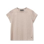 Stribet Tee Top i Rose Smoke