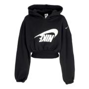 Sort/Hvid Dance Crop Hoodie