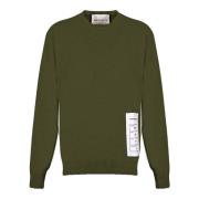 Grøn uld cashmere sweater langærmet