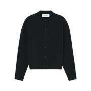 Kort Sort Cardigan med Filz Finish