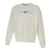 Hvid Bomulds Sweatshirt med Logo Broderi