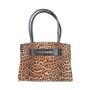 Leopard Print Shopper med Logo Accent