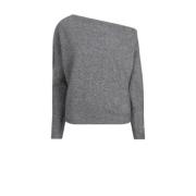 Heather Grey Asymmetrisk Sweater