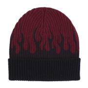 Flames Beanie Hat med Ribbed Workmanship