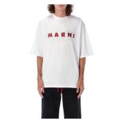 Hvid Logo T-shirt Oversize Pasform