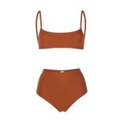 Terra Cotta High-Waisted Bikini Sæt