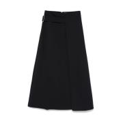 Navy Blue Twill Wrap Skirt