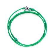 Green Wrap-Around String Bracelet with Sterling Silver Lock