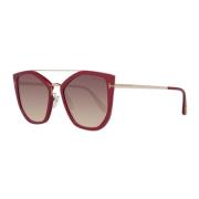 Burgundy Aviator Solbriller med Spejlet Gradient Linser