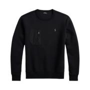 Sort Dobbelt Strik Sweatshirt