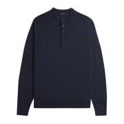 Langærmet Henley Strikket Polo