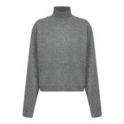 Blå Sweater Elegant Stil