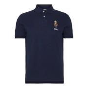 Broderet Cowboy Bear Navy Polo Skjorte