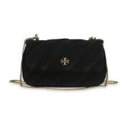 Sort Velvet Mini Flap Taske