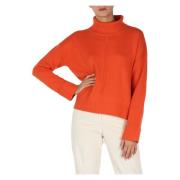 Højhalset sweater i uld og cashmere