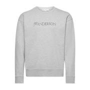 Grå Crew Neck Sweater med Logo