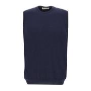 Blå Uld Kashmir Crew Neck Sweater