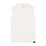 Beige Tank Top med Logo Applique