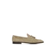 Beige Slip-On Flade Sko med Tassels