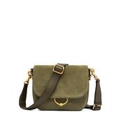 Suede Cross-body Taske med Magnetisk Lukning