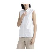 Stretch bomuld jersey og poplin top