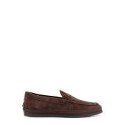 Suede Loafer med Graveret Logo