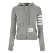 4-Bar Zip Hoodie i Loopback Bomuld