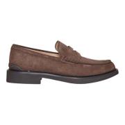 Brun Ruskind Loafer Sko