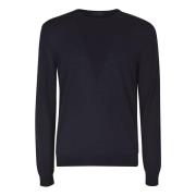 Navy Bomuld Crewneck Sweater