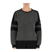 Stilfuld Sweatshirt i Sort/Hvid