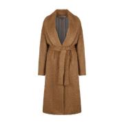 Tobacco Brown Shawl Collar Coat