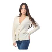 Ivory V-Neck Cardigan Sweater