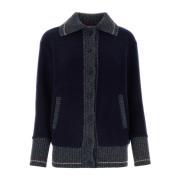 Stilfuld Navy Blue Wool Cardigan