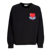 Hjerte Crew Fleece Sweatshirt Sort